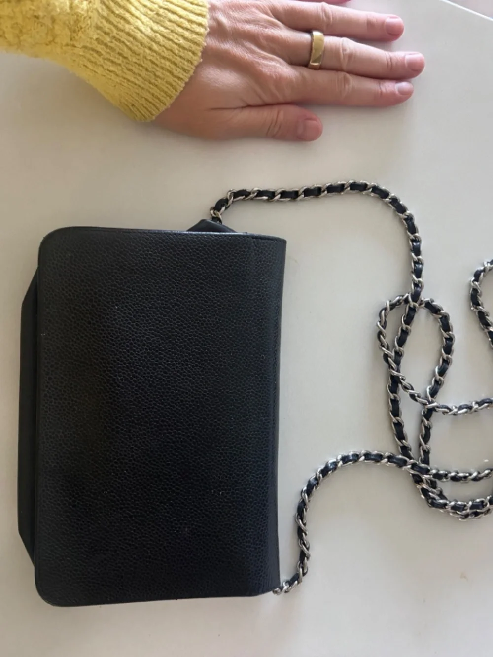 Chanel Half Moon WOC in black Caviar